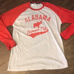 Alabama crimson tide long sleeve baseball t-shirt
